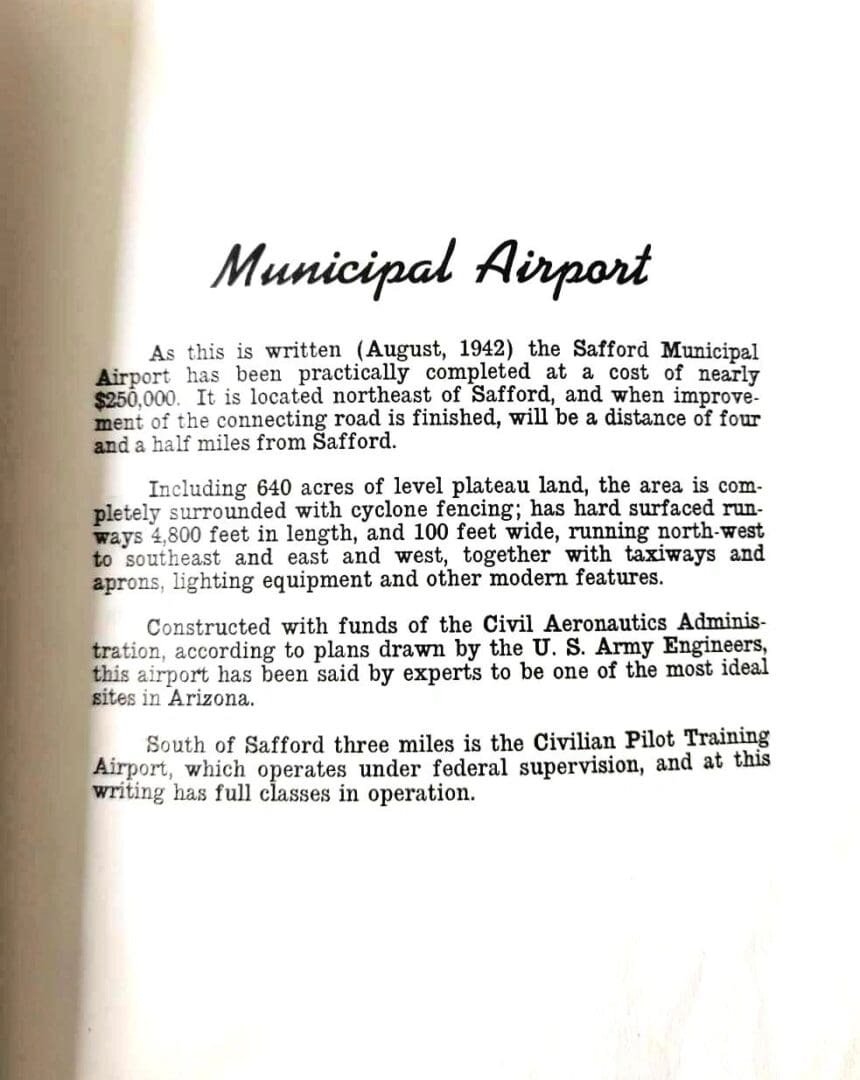 A page from an old book about the airport.